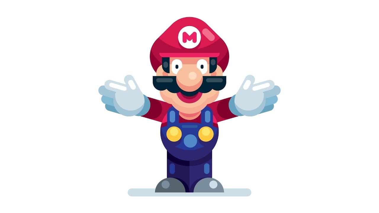 How to Draw Super Mario Bros | EASY | Step by Step Mario from Nintendo | Illustrator Tutorial