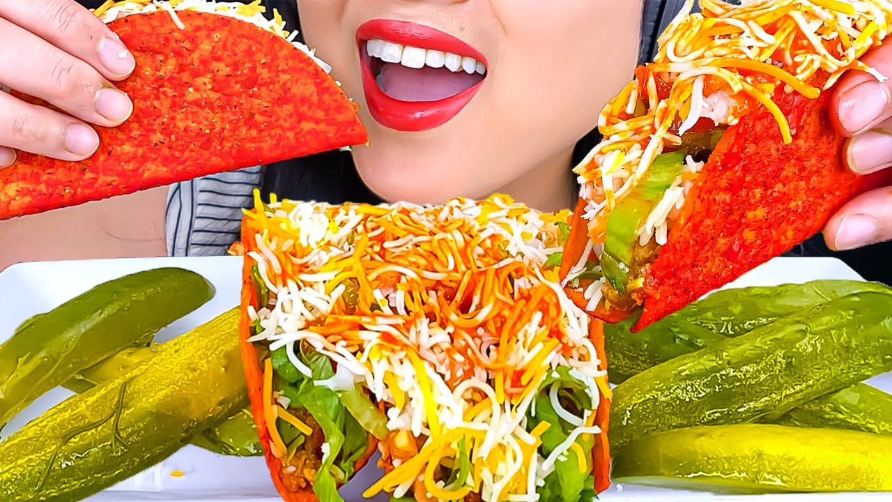 ASMR FIERY TACOS with PICKLES MUKBANG | EATING SHOW | ASMR Phan