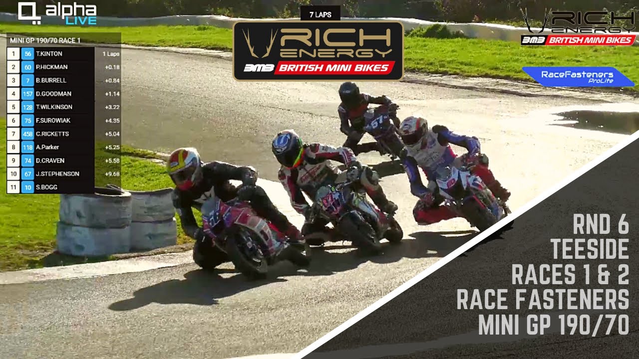 Rnd 6 Teeside - Race Fasteners Mini GP 190-70 Races 1 & 2 - Rich Energy British Mini Bikes 2020