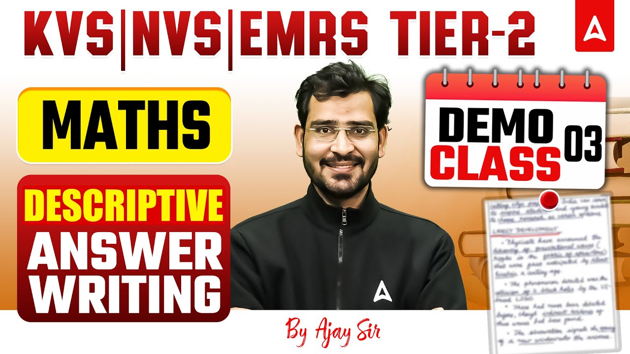 KVS/NVS Tier 2 Maths Class | KVS Maths TGT/PRT/PGT Class | EMRS Maths Answer Writing By Ajay Sir