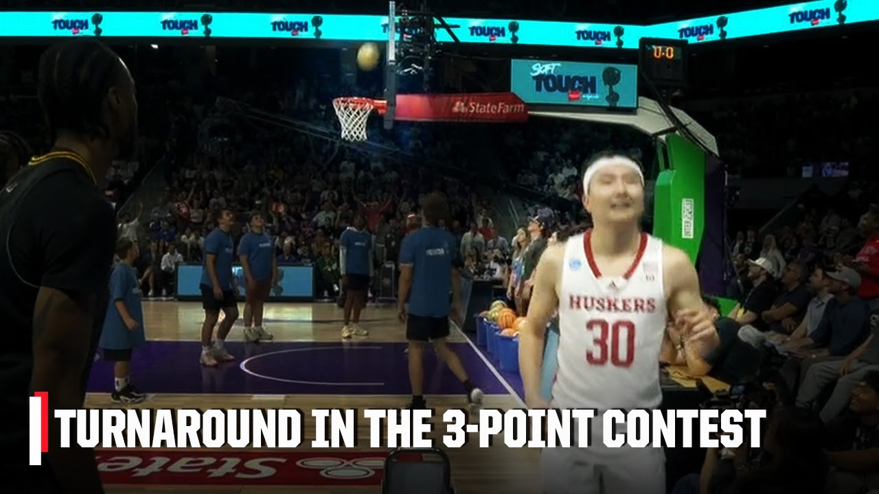 Кэйсэй Томинага переворачивается во время трёхочкового матча 😱 | ESPN College Basketball