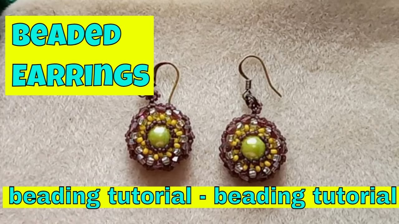 Beaded Earrings Around A Pearl Bead