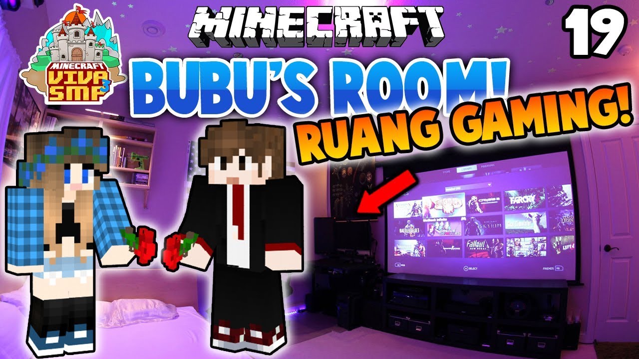 ROOM TOUR RUANG GAMING BUBU! - MINECRAFT VIVA SMP S3 #19