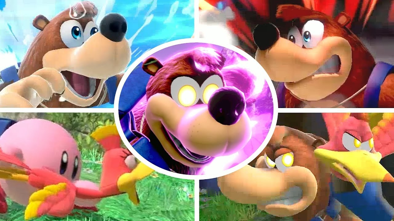 Banjo Kazooie All Victory Poses, Final Smash, Kirby Hat & Palutena Guidance in Smash Bros Ultimate