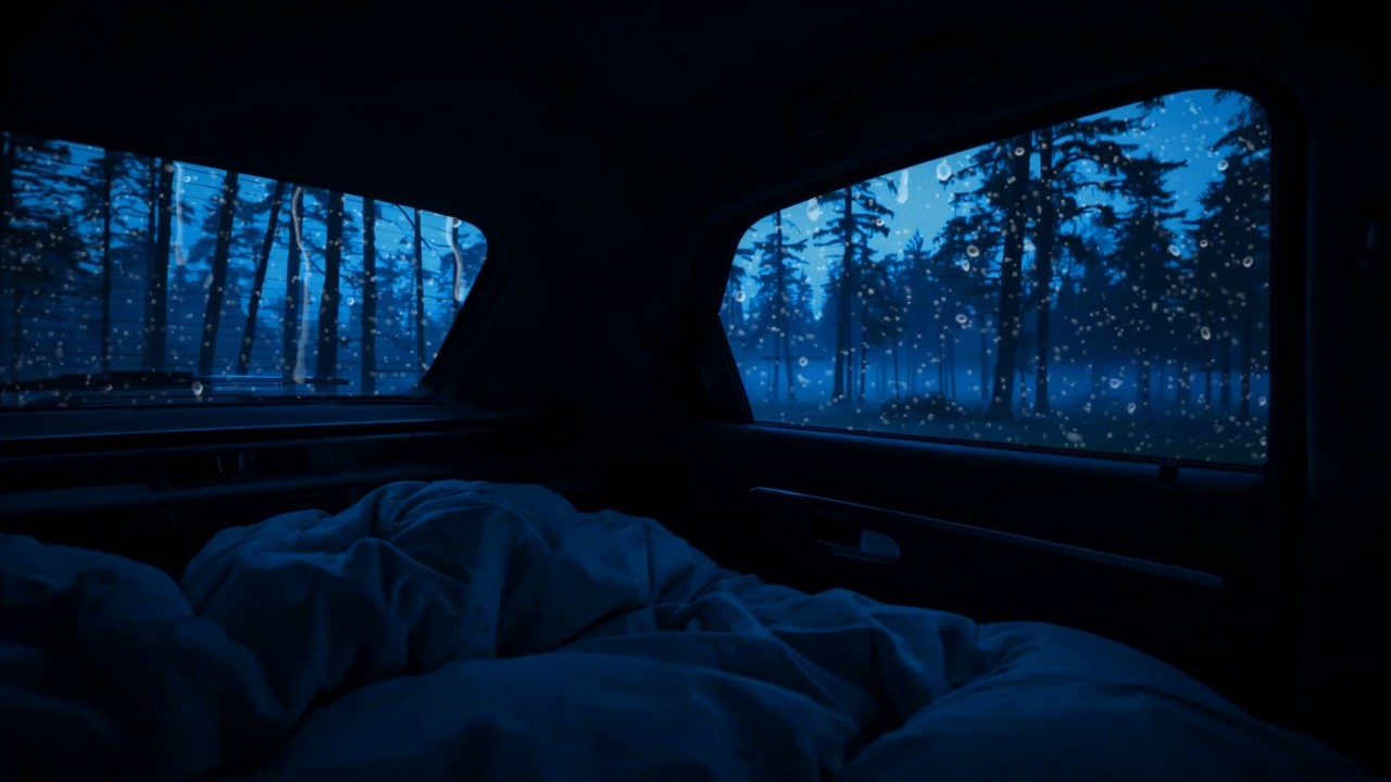 2 Hours rain in Car Interior Rain Sounds for Deep Sleep, Insomnia Relief | Rain Sound For Sleep