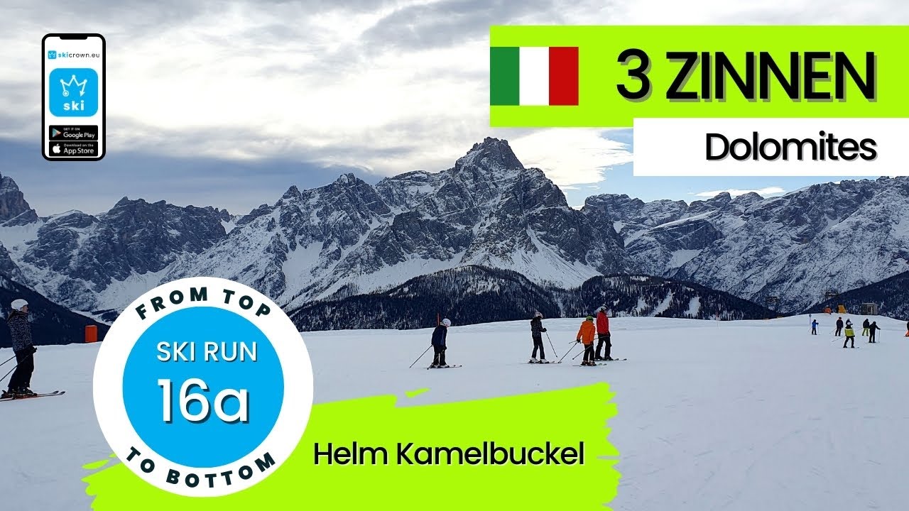 3 Zinnen Dolomites Italy /ski run 16a - Helm Kamelbuckel, from top to bottom