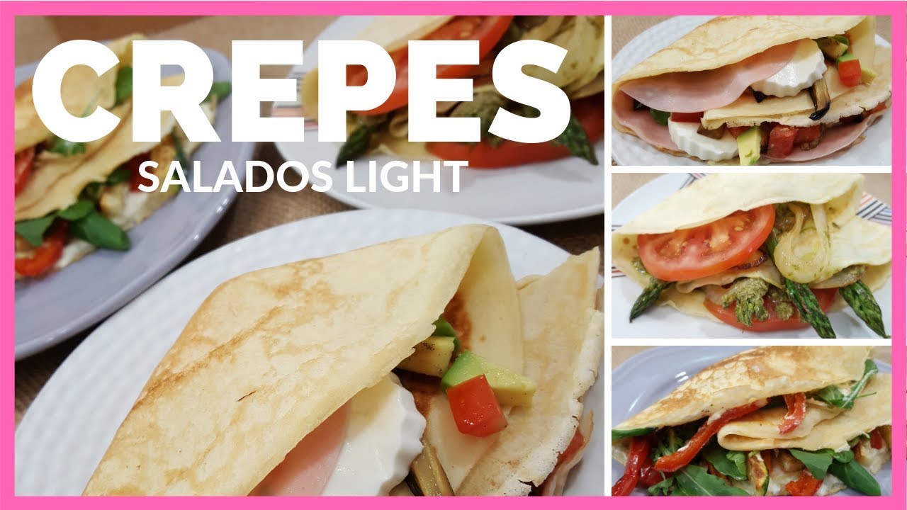 CREPES SALADOS CON RELLENOS SALUDABLES-LIGHT!! RECETA FÁCIL