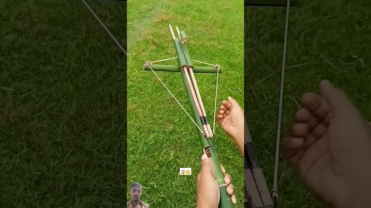 OMG🥵😱 AWESOME Gun made by wood craft #archery #hunting #diy #bamboo #slingshots #motivation