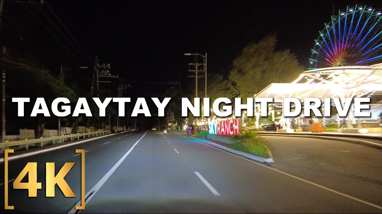 A Chill Night Drive in Tagaytay City | Twin Lakes to Crosswinds Drive Tour | 4K | Philippines