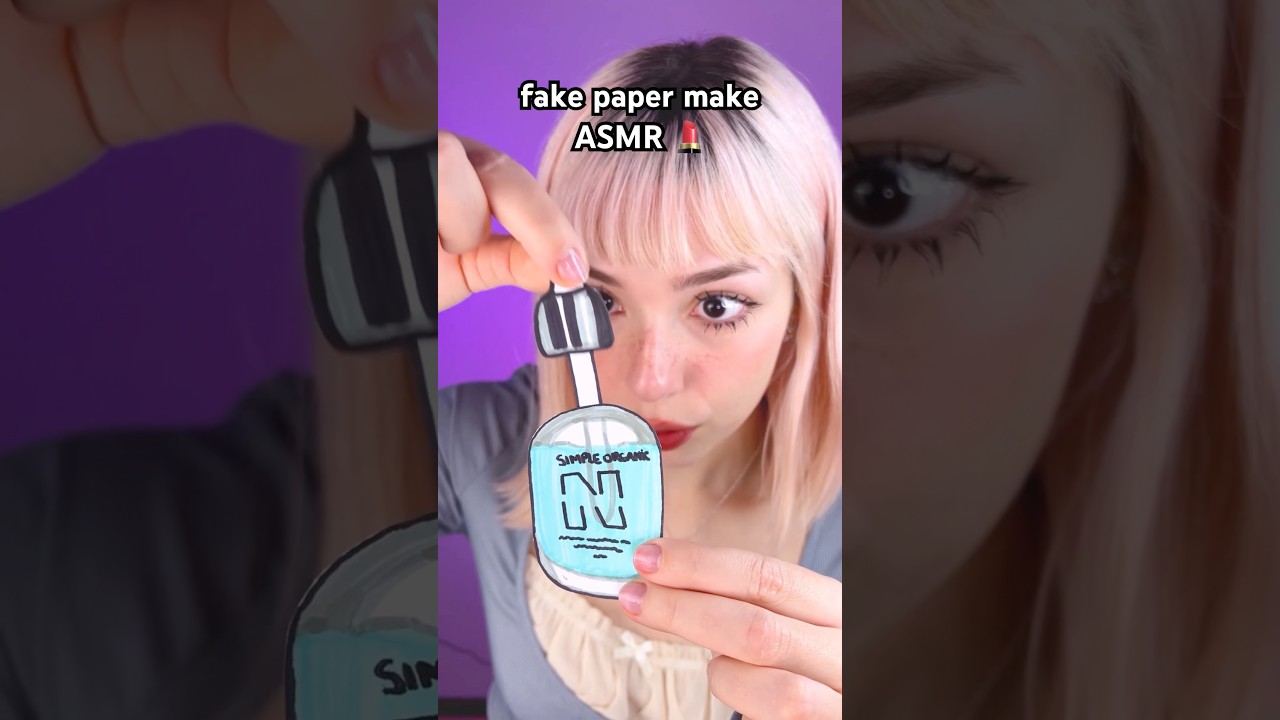 eu fiz a make fake de papel e amei 🤩 #asmr #satisfying #skincare