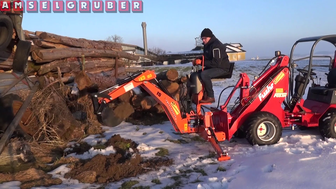 Anbaubagger, Heckenschneider, Sichelmähwerk, Erdbohrer, Kehrmaschine für Hoflader - Amselgruber