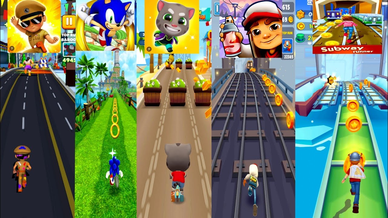 Little Singham Vs Sonic Dash Vs Tom Time Rush Vs Subway Suffer Vs Subway Prince Suffer 