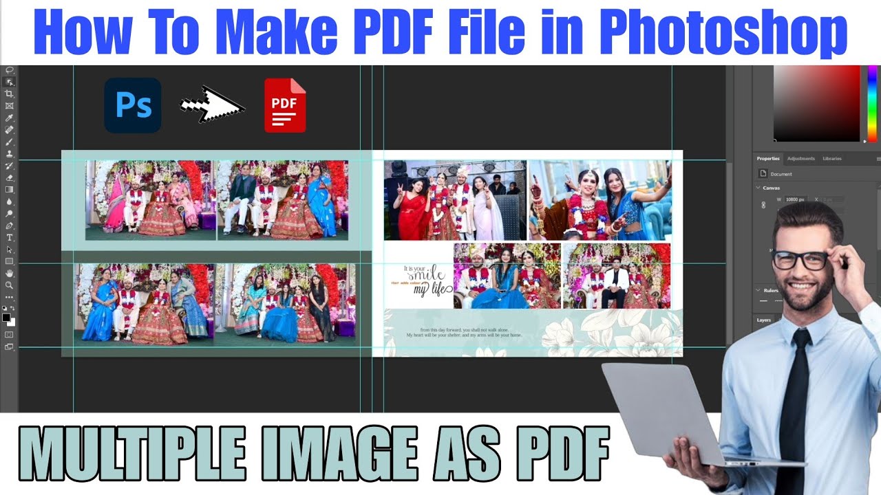 How To Make PDF File in Photoshop | Export Multiple Images as PDF | Photoshop Tutorial | JPG to PDF