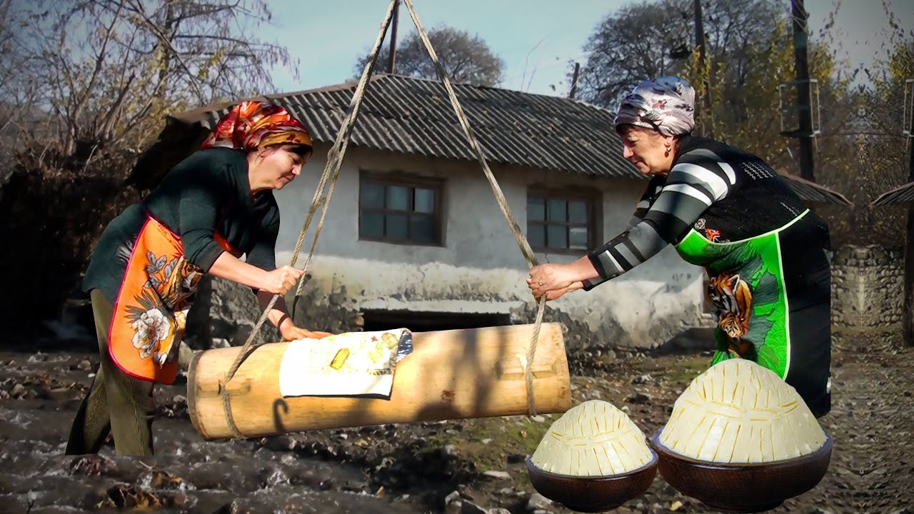 Как в деревне делают традиционное азербайджанское масло? - СТАРЫЙ ПРИЕМ