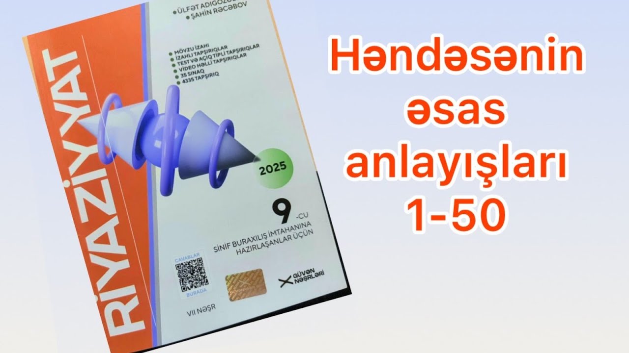 Güvən 9-cu sinif riyaziyyat 2025-2026✅ Həndəsənin əsas anlayışları  