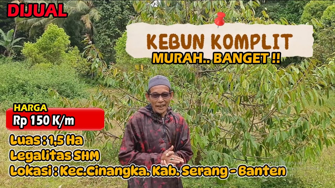 DIJUAL KEBUN DURIAN KOMPLIT MURAH SUDAH SHM DEKAT JALAN NASIONAL
