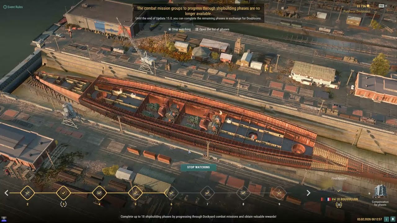 World of Warships: Dockyard: ROUSSILLON - start to finish