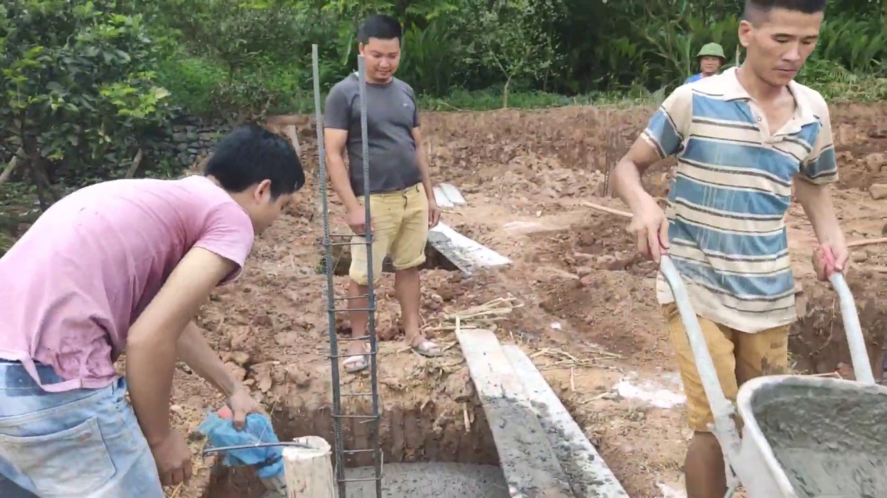 Đây là cách người miền bắc đổ đế trụ giằng móng nhà cấp 4
