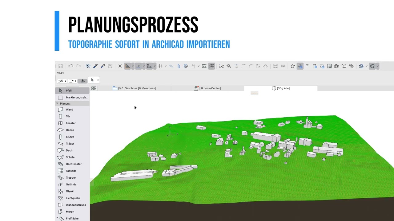 Topographie in  Archicad  - Twinovia 3D Modell importieren