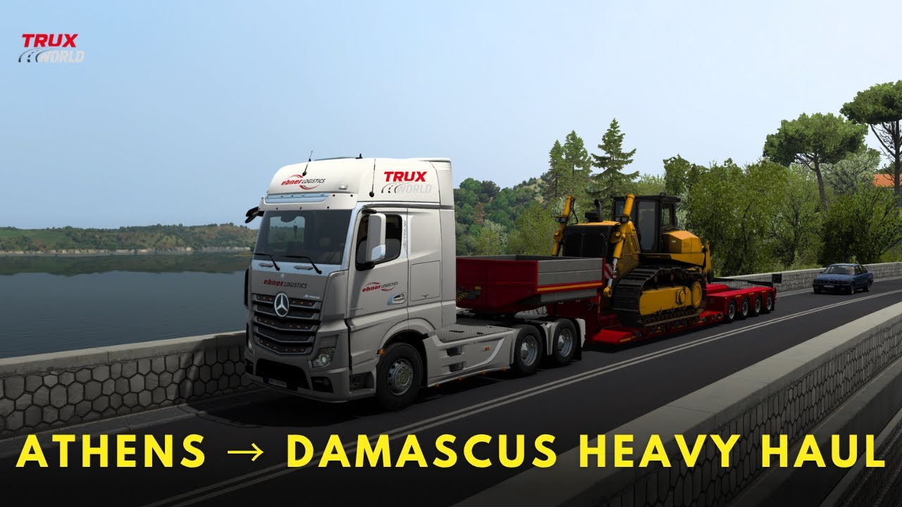 Heavy Haul Mission! EPIC Bulldozer Transport from Athens to Damascus | ETS2 TruxWorld