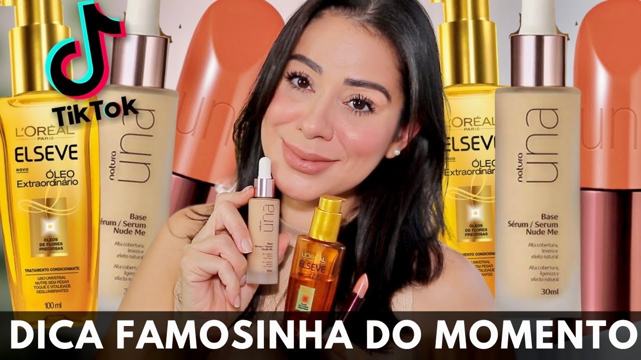 TESTANDO DICA QUE VIRALIZOU No TIKTOK | Cabelo De Salão, Make NATURA , Base , batom ...