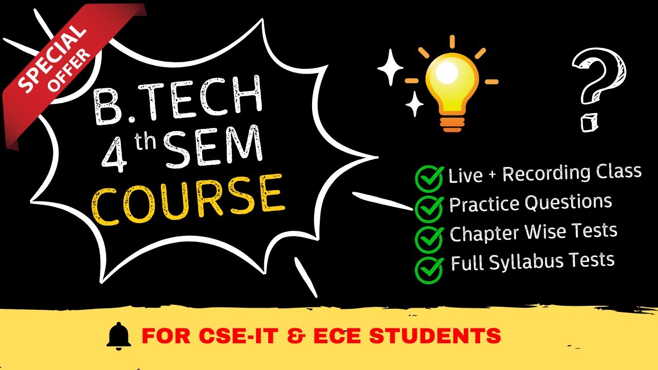 B.Tech 4th Semester Course for CSE-IT & ECE Students 🔥| Special Offer 🤯 |  Last Chance #makaut