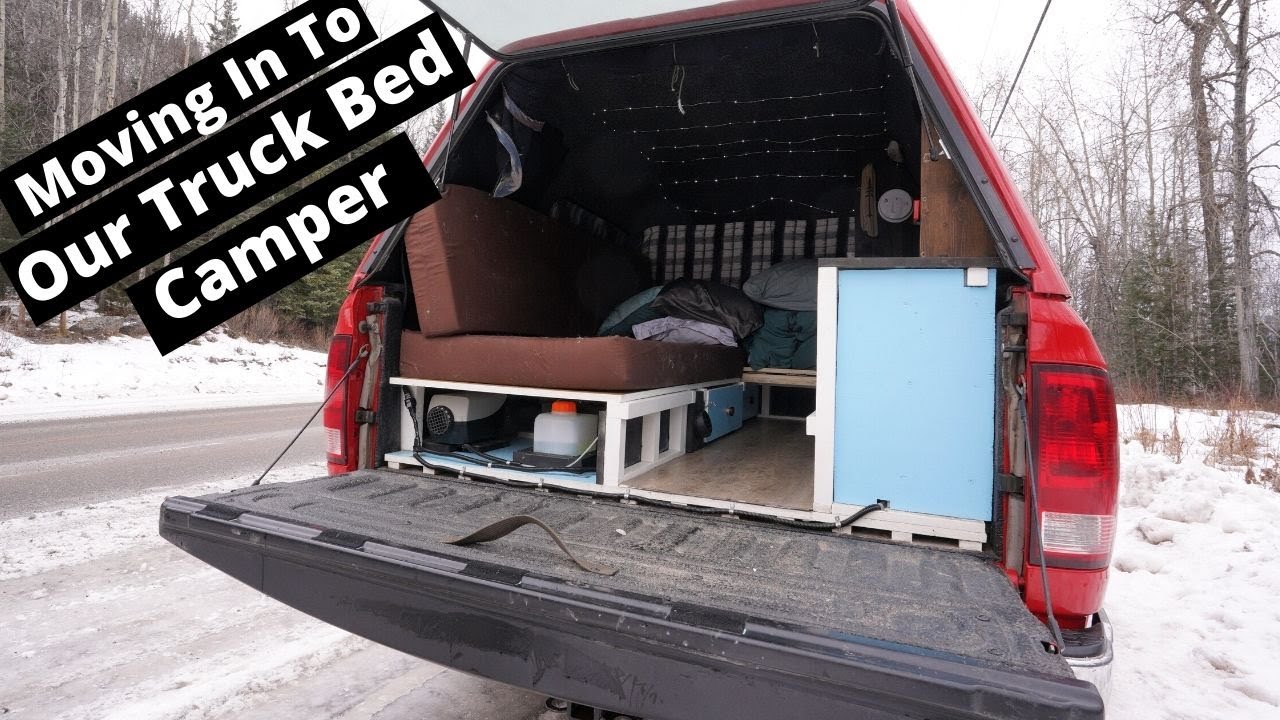 Moving into the Back of our Truck Camper | Living in a Vehicle in Winter