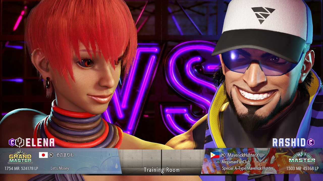Матч в режиме Battle Hub по Street Fighter 6: Елена против MaverickHunterX (Рашид)