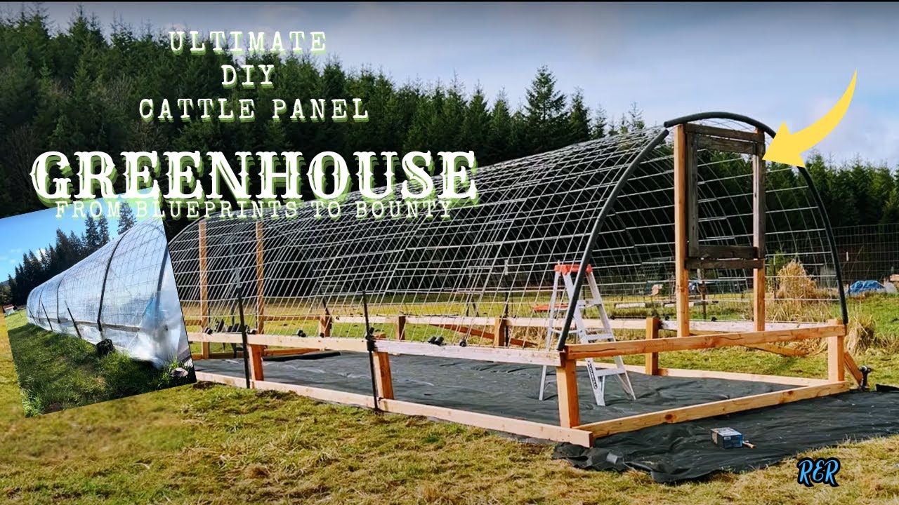 Start to Finish: DIY Cattle Panel Greenhouse all by myself 💪🏻 + FREAK snowstorm and Garden update 👒