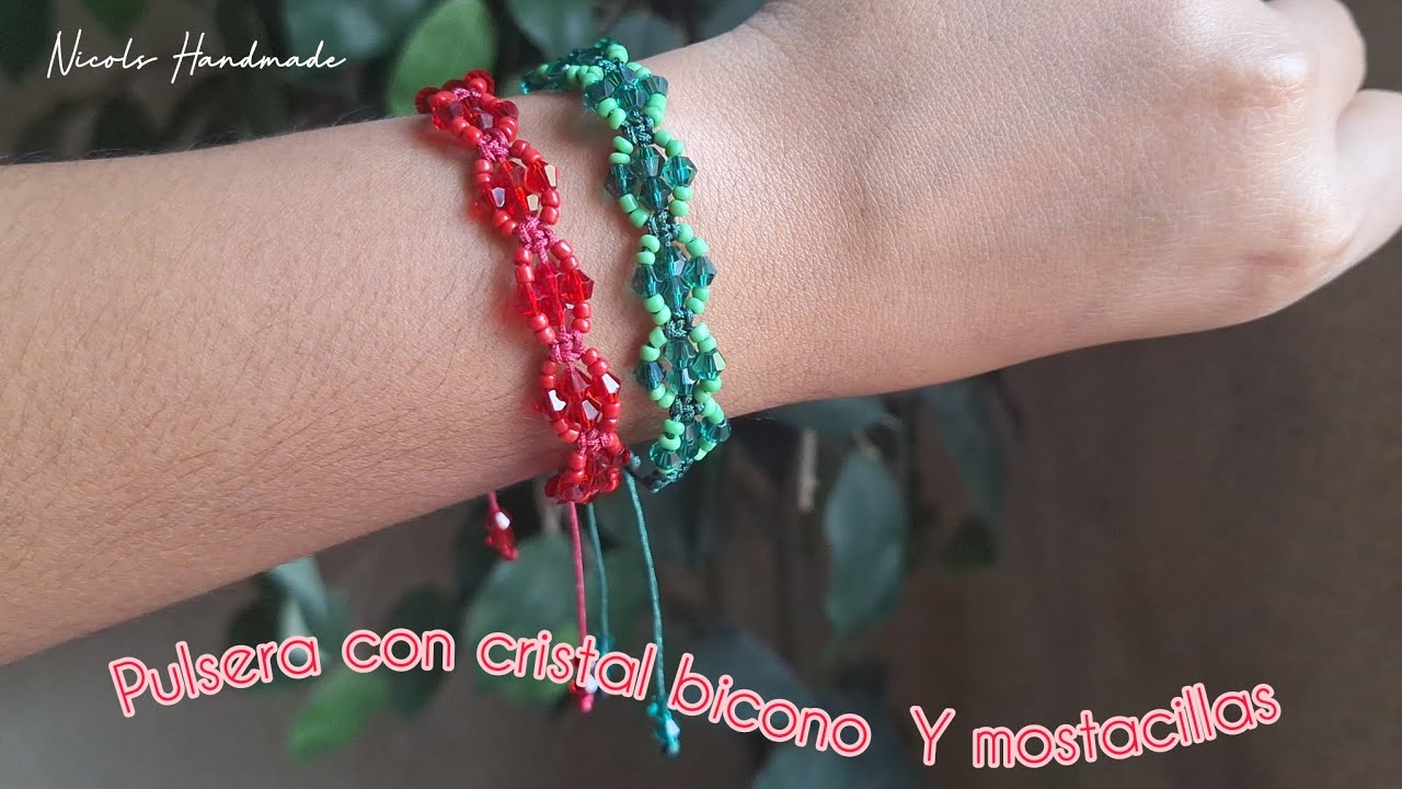Aprende a Realizar estas bonitas pulseras con cristal bicono ❣️
