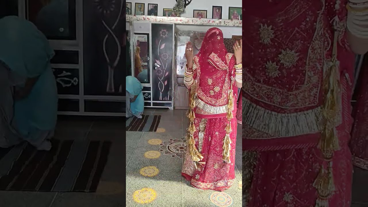 Binani sa first ghoomar in sasural dhol thali dance #rajputighoomer #culture #ghoomarfolkdance