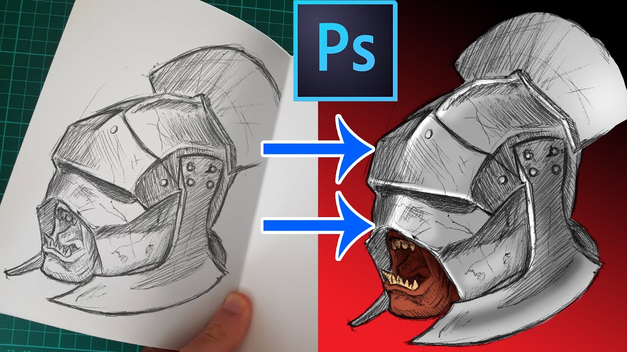 Отделите штриховой рисунок и фоновый слой от отсканированных изображений в Photoshop. Традиционно...