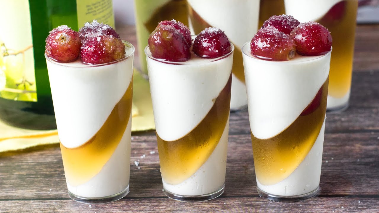 DLux Mini Dessert Cups New Year's Sparkling Wine Panna Cotta