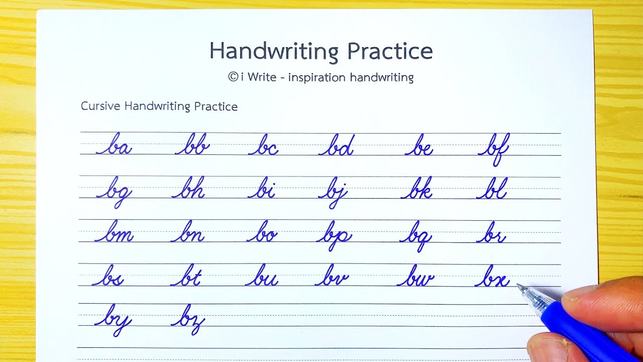 How to write in English cursive writing | connect letters b and a to z |Cursive Handwriting practice