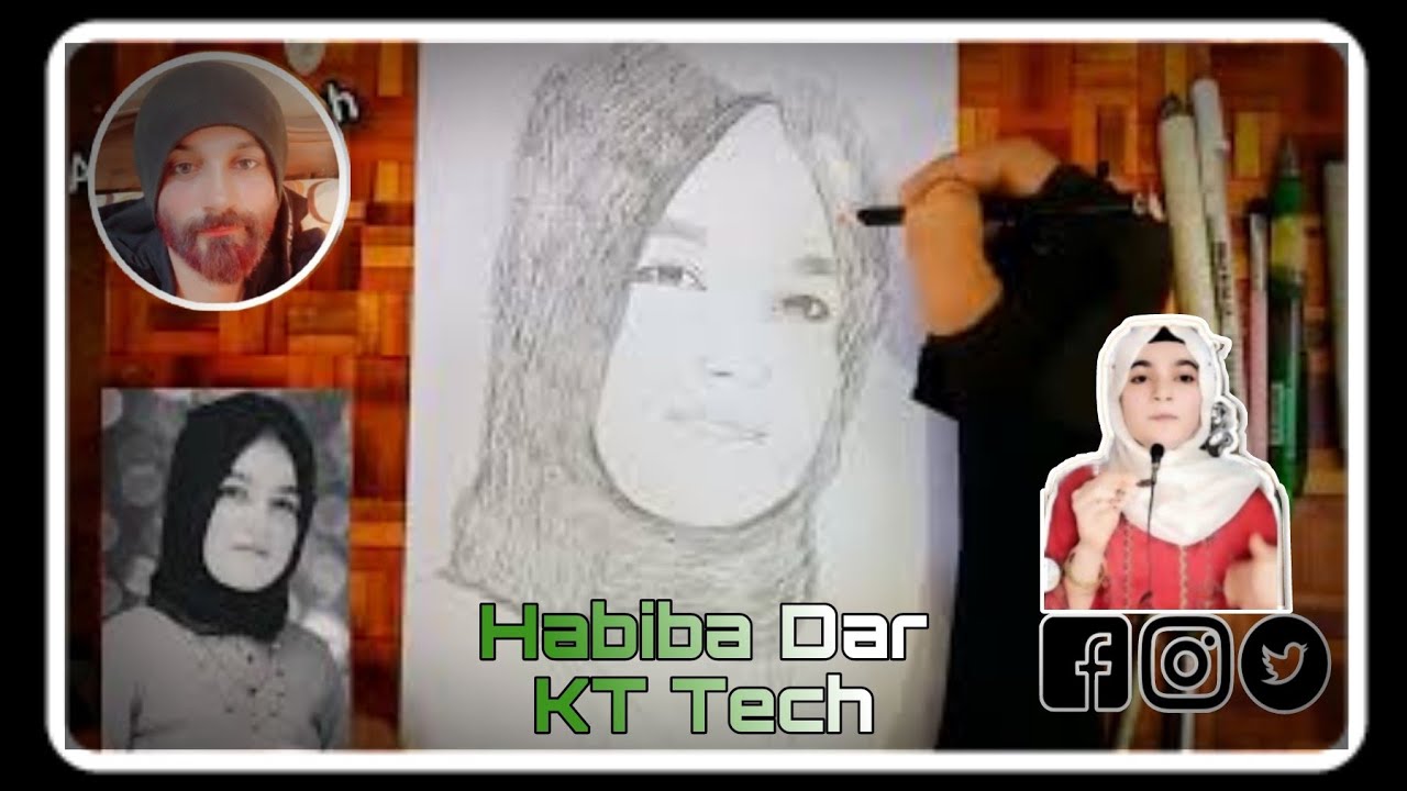 KT Technical Habiba Dar Sketch / How To Draw Habiba Dar Drawing / @kttechnicaltricks928