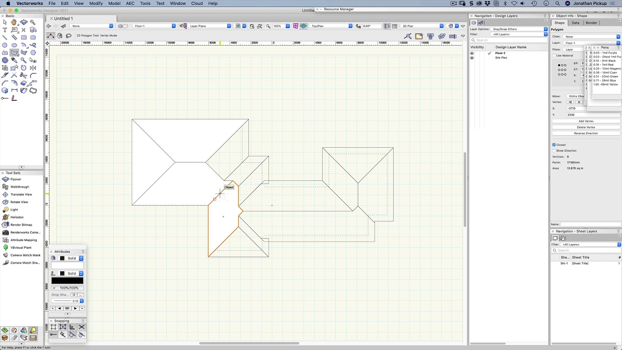 Vectorworks - Quick Roof Faces