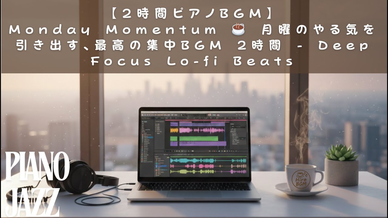 Monday Momentum ☕️ 月曜のやる気を引き出す、最高の集中BGM 2時間 - Deep Focus Lo-fi Beats