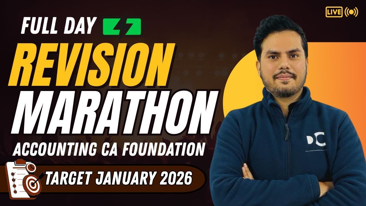 Full Day Revision Marathon | Accounting | Target CA Foundation January 2026