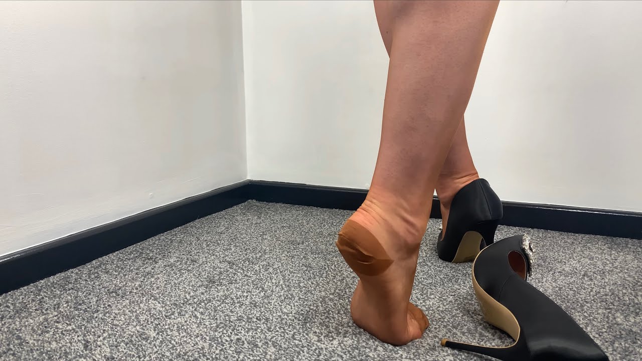Black High Heels and Gio RHT Nylon Stockings, Pantyhose.