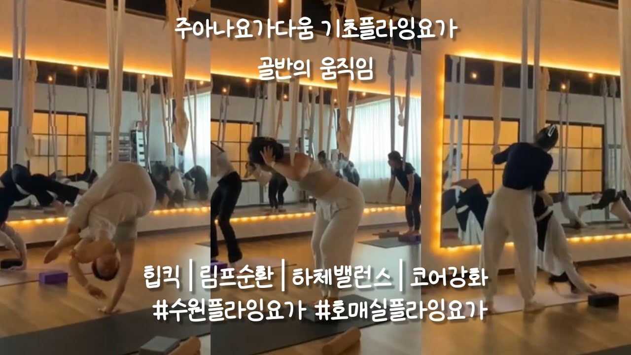 주아나요가다움 기초플라잉요가 : 골반의 움직임 힙킥│림프순환│하체밸런스│코어강화 #수원플라잉요가 #호매실플라잉요가