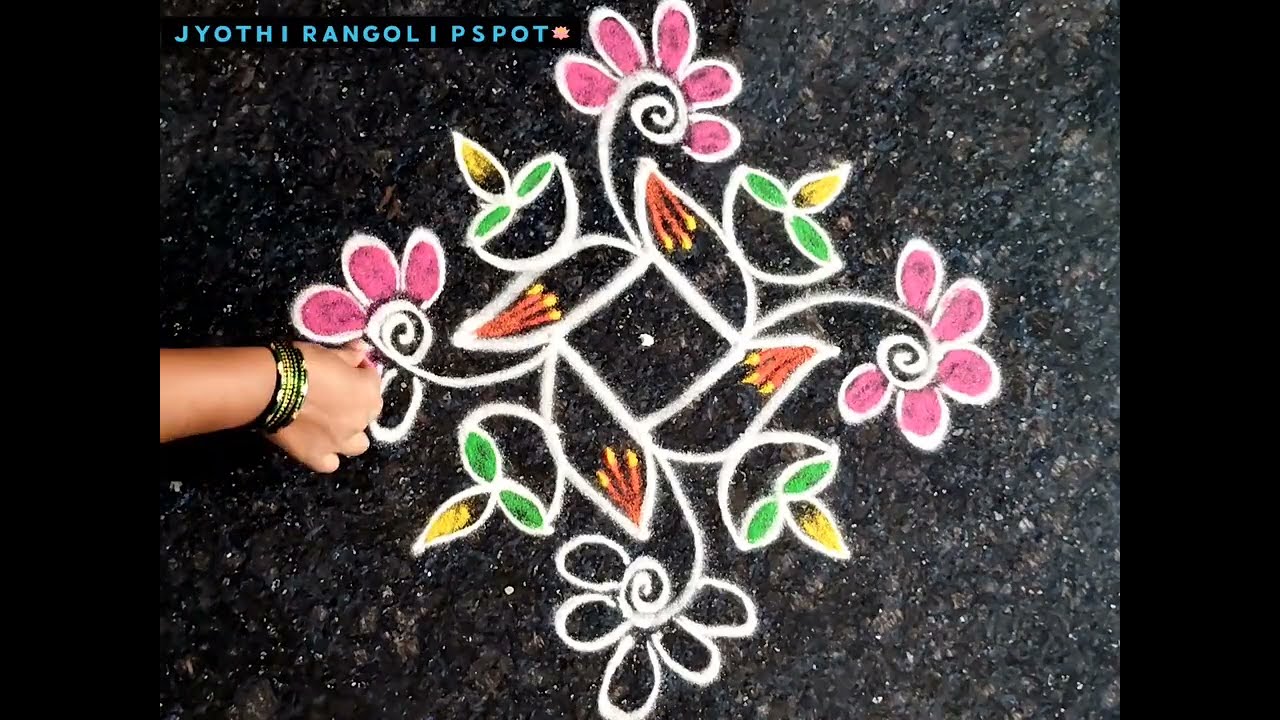 👉 7*1  Easy Rangoli Designs | Simple Rangoli for Beginners | Daily Home Rangoli🌺