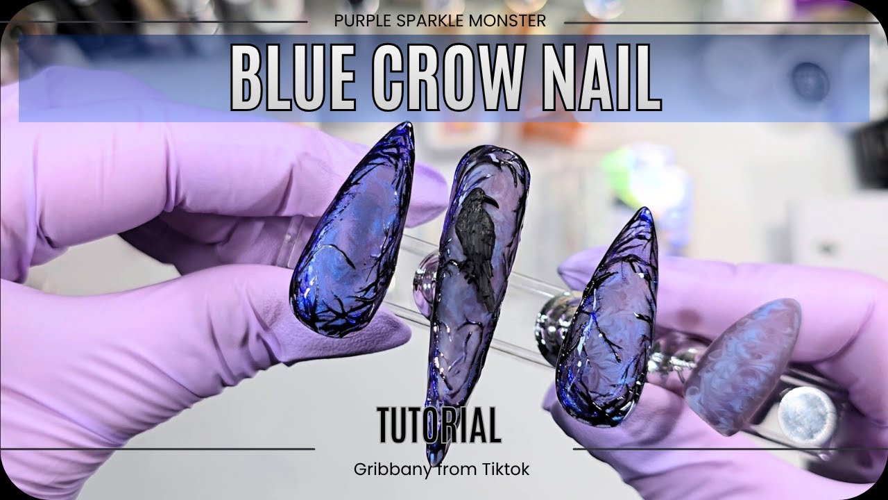 Blue Crow Nail Tutorial!