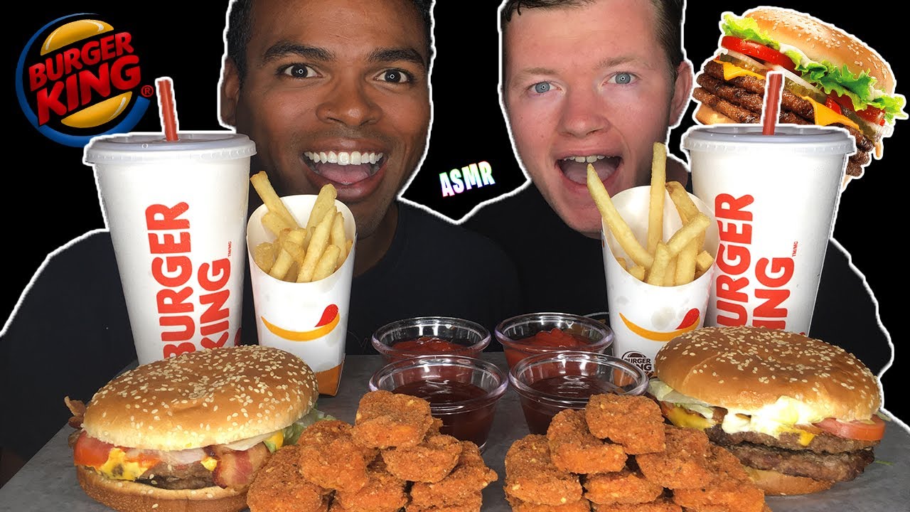 ASMR BURGER KING RACE | DOUBLE WHOPPERS W/ CHEESE, SPICY NUGGETS & FRIES | BIG BITES