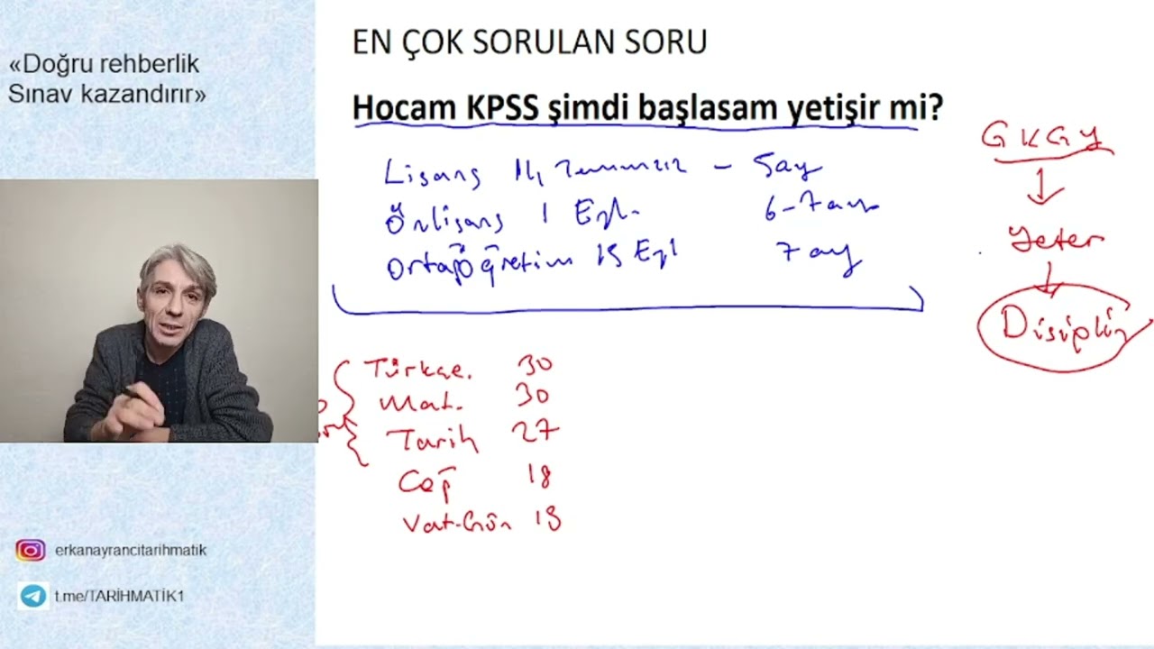 KPSS-BAŞLA ARTIK-HALA YETİŞİR #lisans #önlisans #ortaöğretim ERKAN AYRANCI