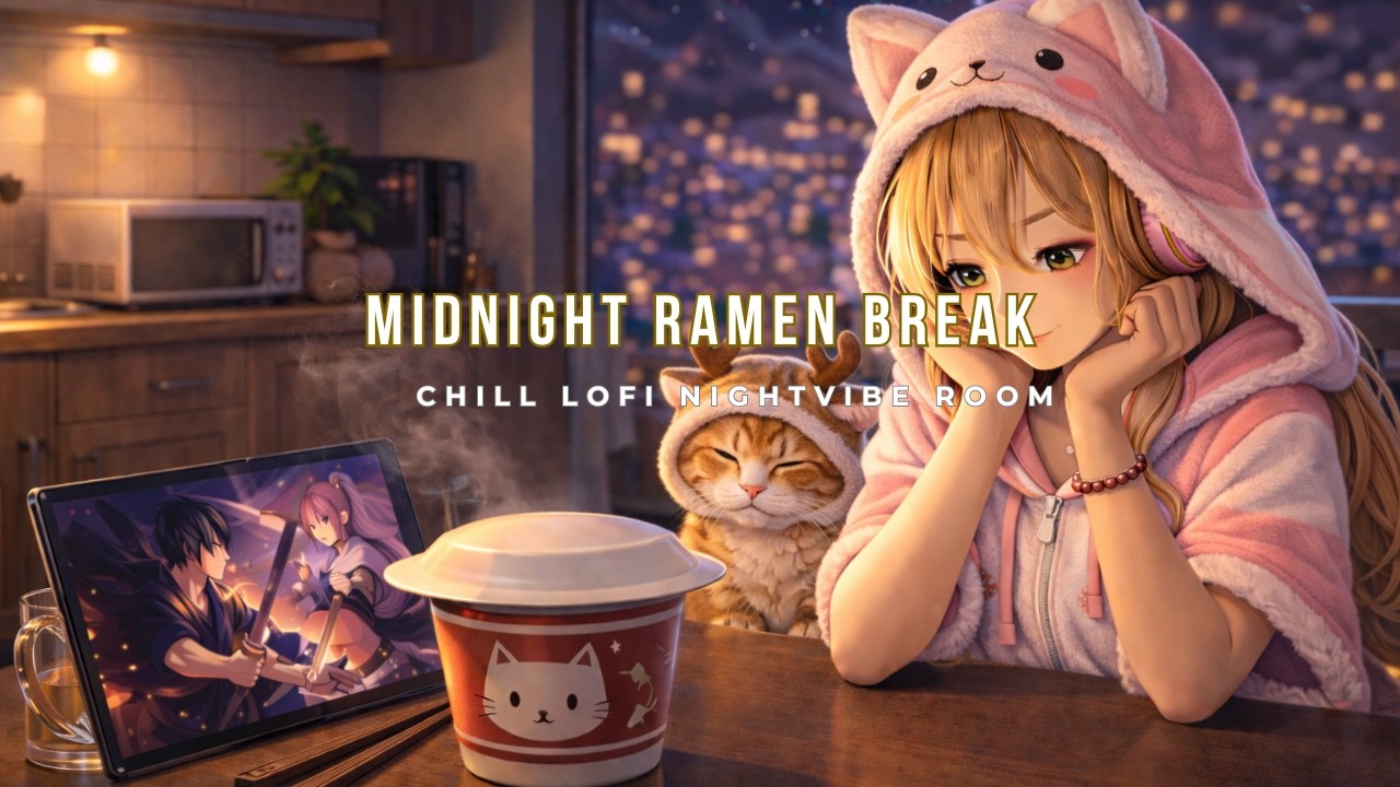 Midnight Ramen Break 🌙 Chill LoFi Night Room