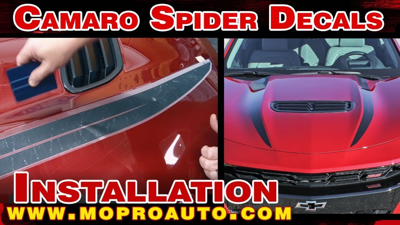 2019 Camaro Hood Decals WIDOW Chevy Camaro Spider Stripes Hood Spear Decals Vinyl Graphics Kit   INS
