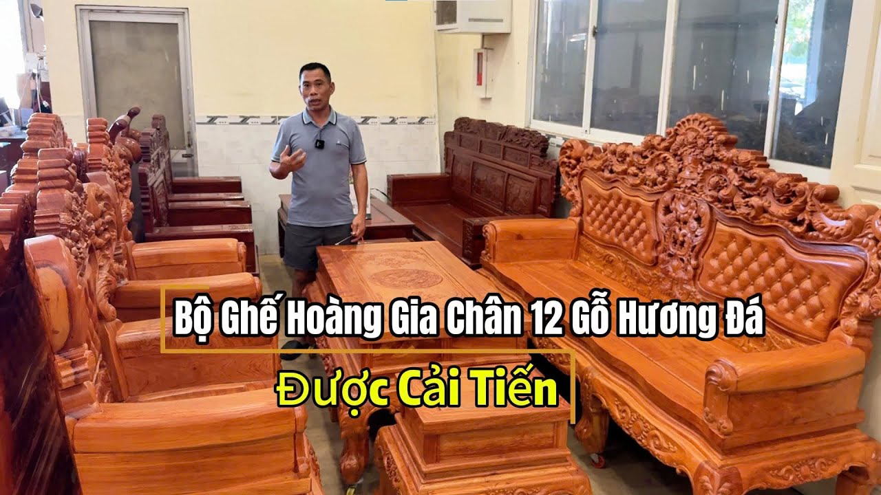 Khách Hỏi Nhiều Nhất: Bộ Bàn Ghế Phòng Khách Hoàng Gia Chân 12 Hương Đá 6 Món Phom Mới #dogoxuanbac
