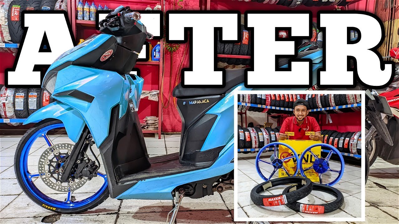PASANG VELG VND AK55 RING 17 DAN BAN TUBELESS MAXXIS VICTRA DI VARIO 125 NEW – PNP TANPA RIBET