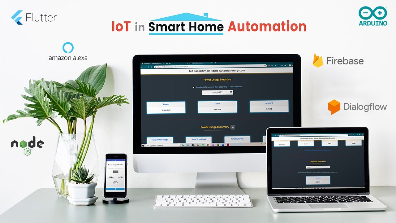 IoT Smart Home-automation w/ Google Assistant & Alexa 💡 | Flutter | Arduino | Firebase Real-time DB