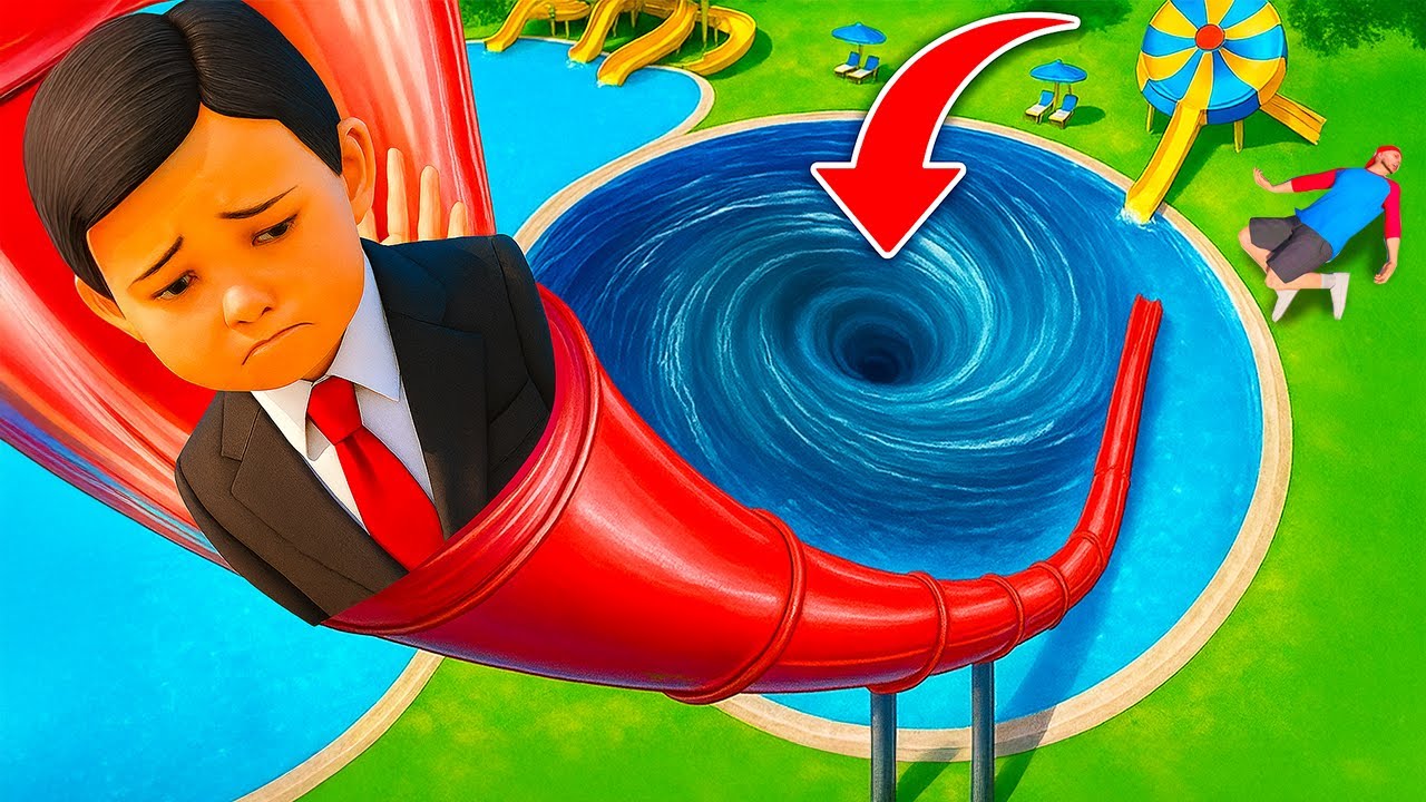KLEINER BRUDER rutscht GEFÄHRLICHSTE WASSERRUTSCHE in GTA 5!🎢💦